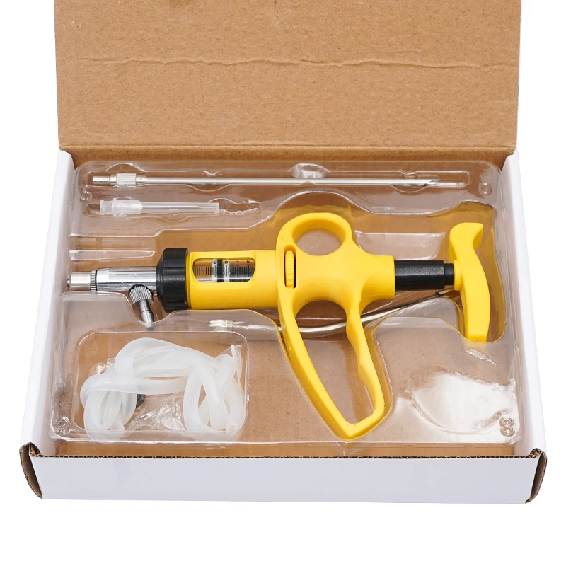 Veterinary Syringe Gun - 1 Set 5Ml/10Ml Adjustable Continuous Syringe