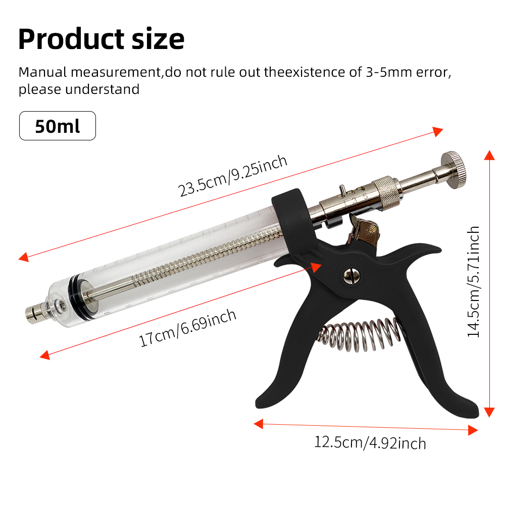1 Pc Animal 50ml Continuous In - Veterinary Syringe Gun review and price