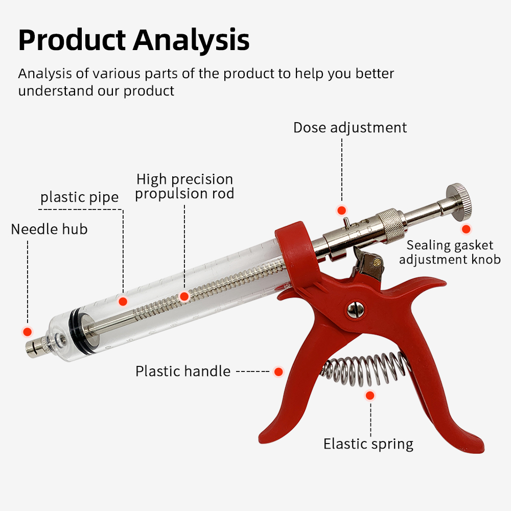 1 Pc Animal 50ml Continuous In - Veterinary Syringe Gun review and price